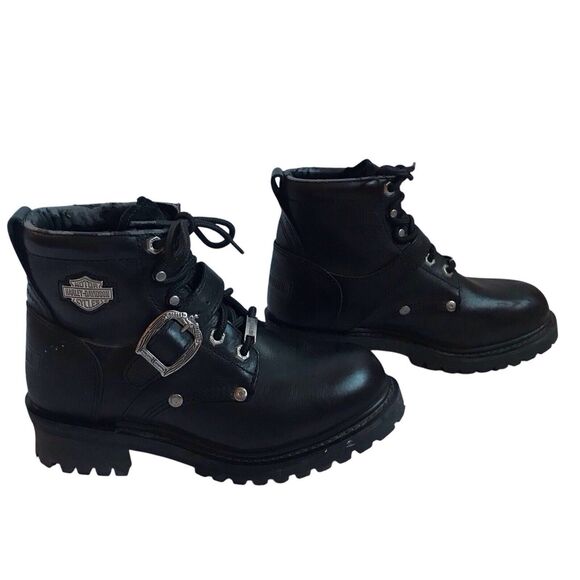 lady　0724 Harley Davidson Boots Faded Glory 81024‎ Women's Size 7 Lace Up